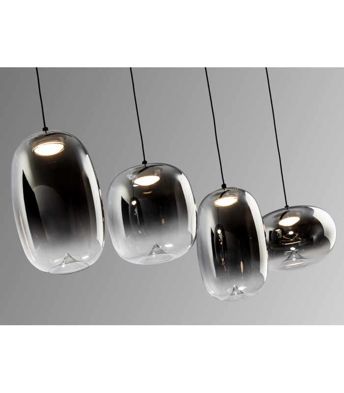 Onice Bar Pendant Ceiling 4 Light Black Smoke LED 3000K-6