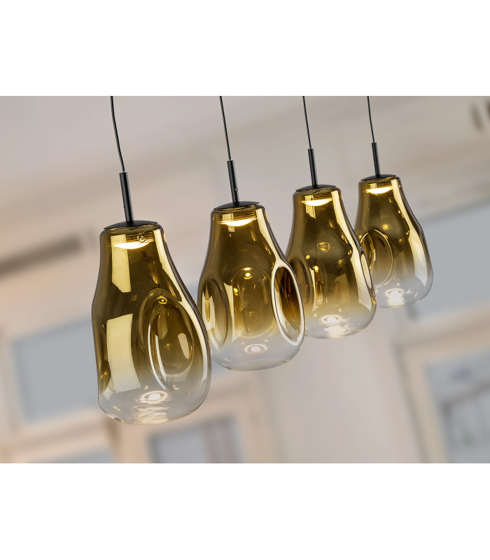 Aledis Bar Pendant Ceiling 4 Light Black Gold LED 3000K-3