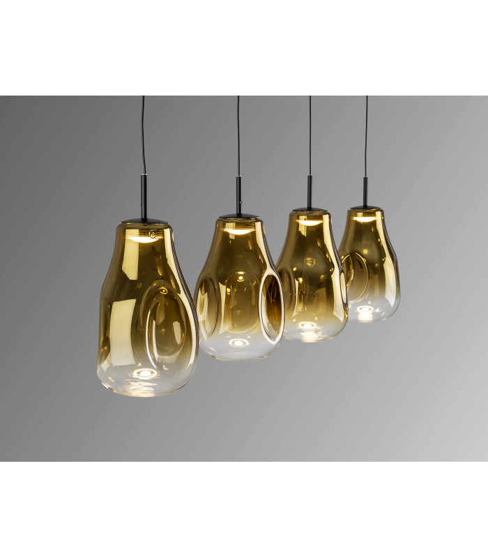 Aledis Bar Pendant Ceiling 4 Light Black Gold LED 3000K-6