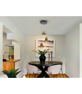 Aledis Cluster Pendant Ceiling 3 Light Black Gold LED 3000K-2