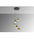 Aledis Cluster Pendant Ceiling 5 Light Black Gold LED 3000K-4