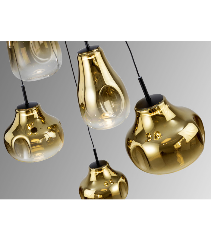 Aledis Cluster Pendant Ceiling 5 Light Black Gold LED 3000K-5