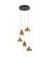 Aledis Cluster Pendant Ceiling 5 Light Black Gold LED 3000K-6