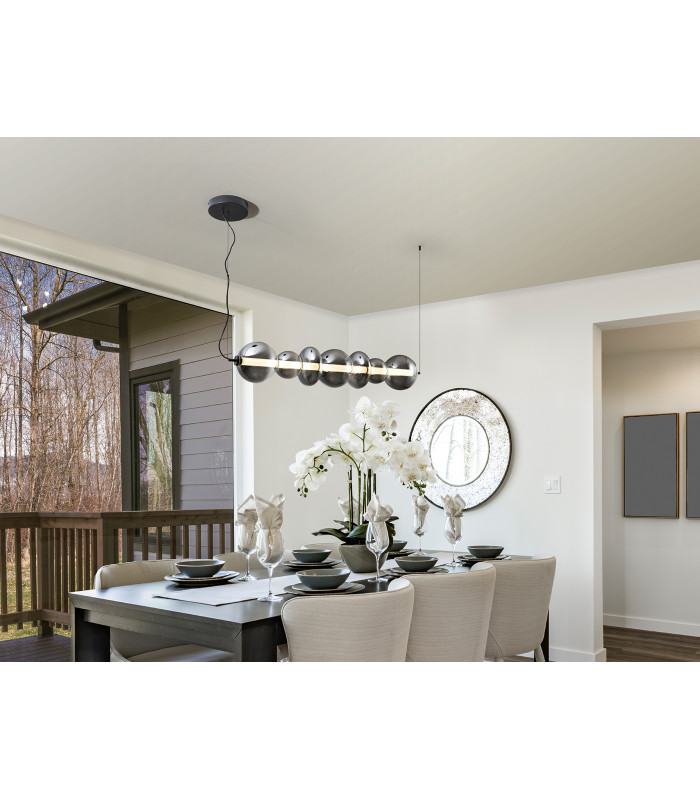 Gladis Bar Pendant Ceiling Light Black Smoke LED 3000K-2