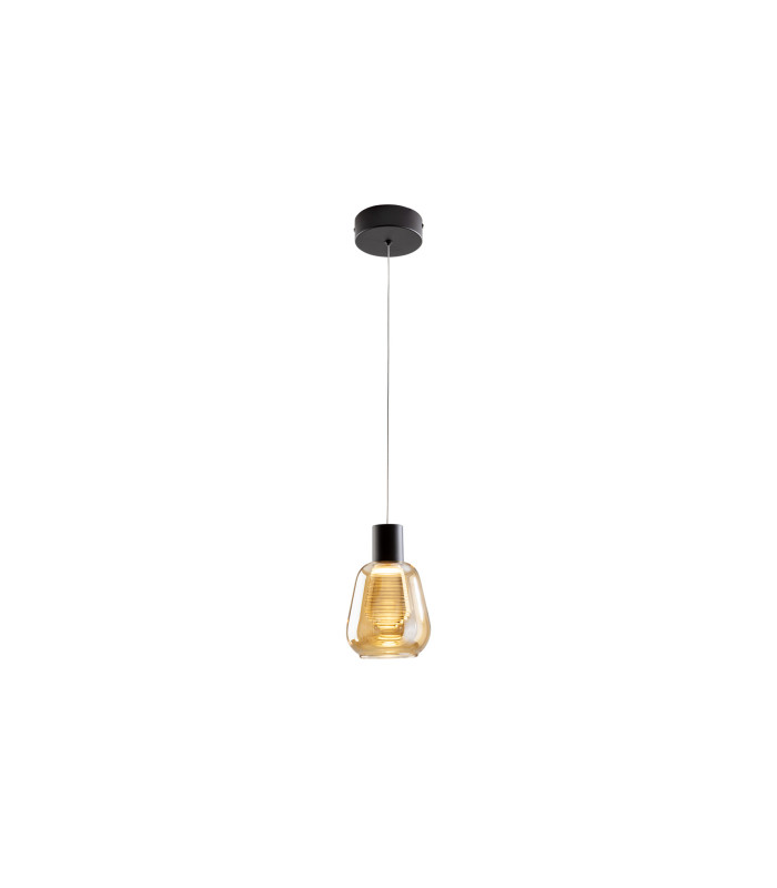 Carisa Slim Pendant Ceiling Light Black LED 3000K-4