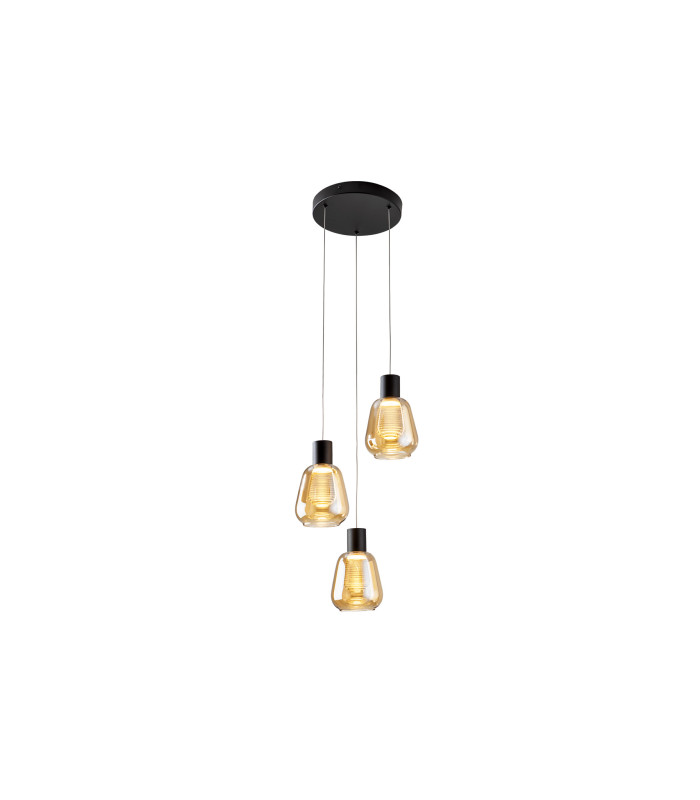 Carisa Cluster Pendant Ceiling 3 Light Black LED 3000K-4