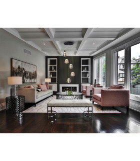 Carisa Cluster Pendant Ceiling 5 Light Black LED 3000K-2