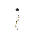 Carisa Cluster Pendant Ceiling 5 Light Black LED 3000K-4