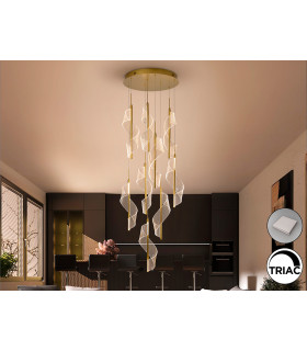 Velas Cluster Pendant Ceiling 9 Light Gold LED 3000K Dimmable-1