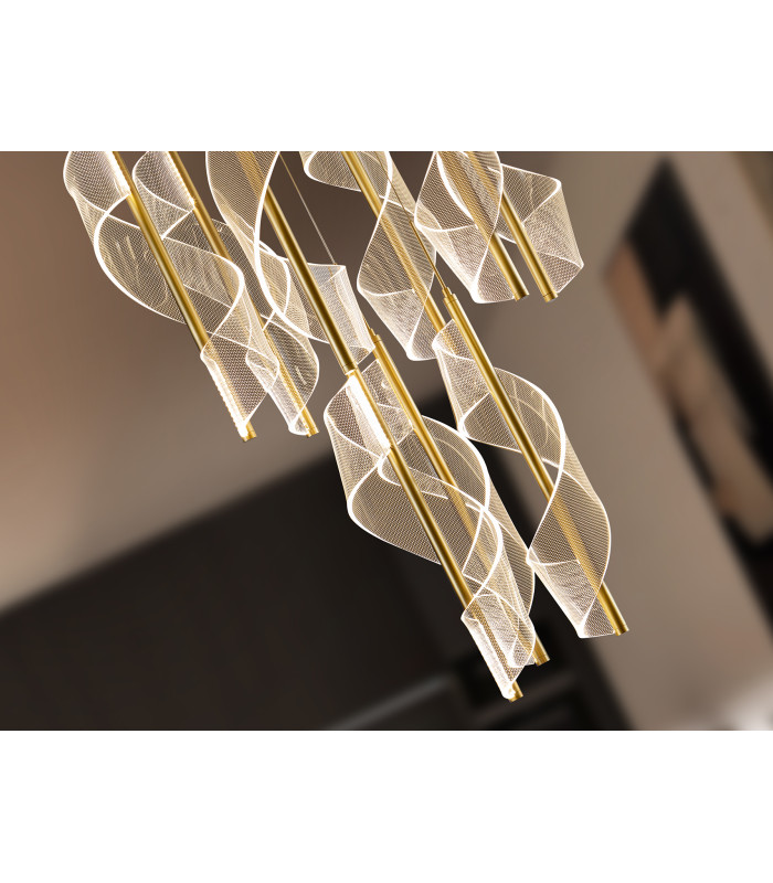 Velas Cluster Pendant Ceiling 9 Light Gold LED 3000K Dimmable-5