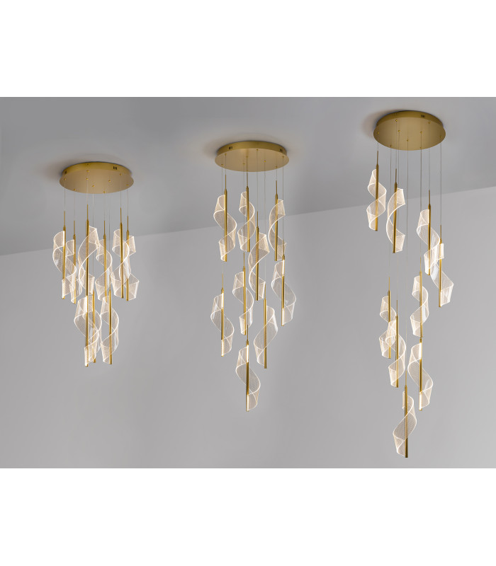 Velas Cluster Pendant Ceiling 9 Light Gold LED 3000K Dimmable-6