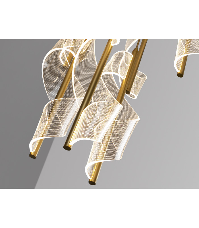 Velas Cluster Pendant Ceiling 9 Light Gold LED 3000K Dimmable-7