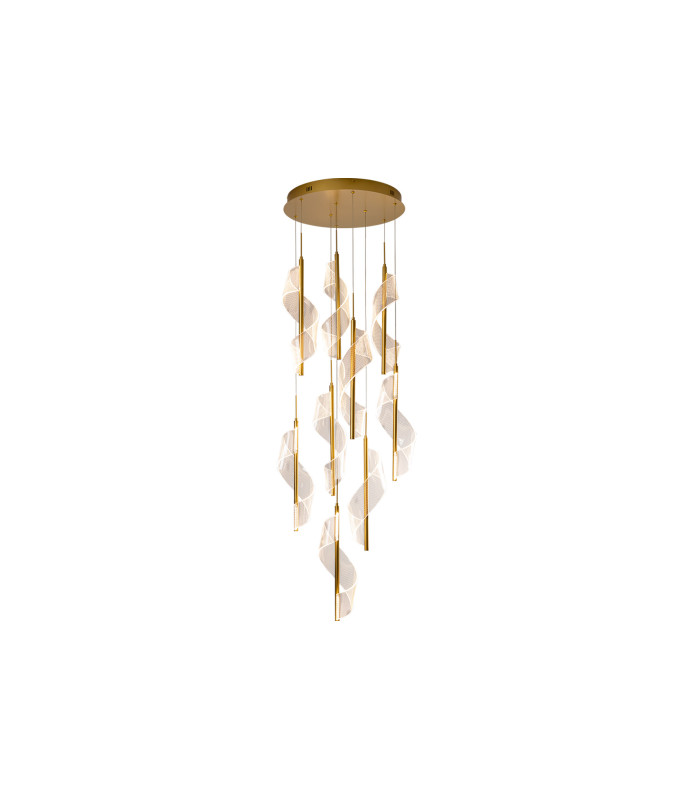 Velas Cluster Pendant Ceiling 9 Light Gold LED 3000K Dimmable-8