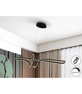 Simphony Bar Pendant Ceiling Light Black LED 2700-5000K Remote Control-1