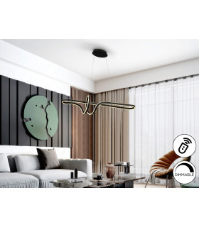 Simphony Bar Pendant Ceiling Light Black LED 2700-5000K Remote Control-2