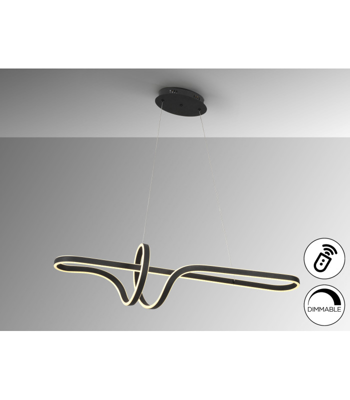 Simphony Bar Pendant Ceiling Light Black LED 2700-5000K Remote Control-3
