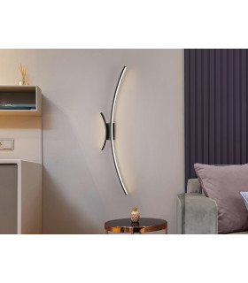 Curves Integrated LED Wall Lamp Black 2 Light 3000K-1