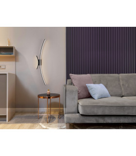 Curves Integrated LED Wall Lamp Black 2 Light 3000K-2
