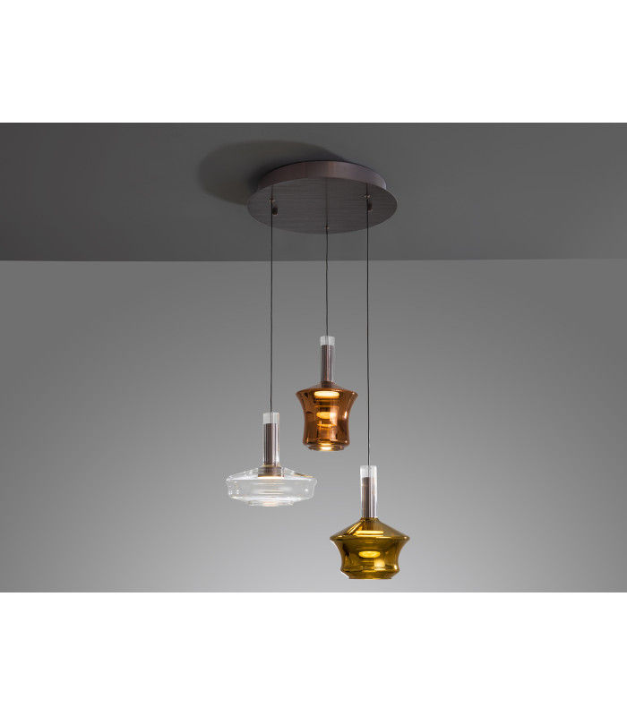 Scarlett Cluster Pendant Ceiling 3 Light Multi Colour LED 3000K-3