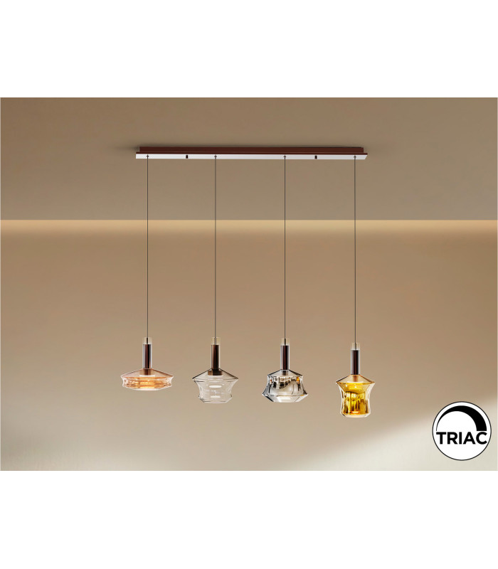 Scarlett Bar Pendant Ceiling 4 Light Multi Colour LED 3000K-1