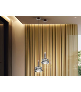 Scarlett Slim Pendant Ceiling Light Silver LED 3000K-2