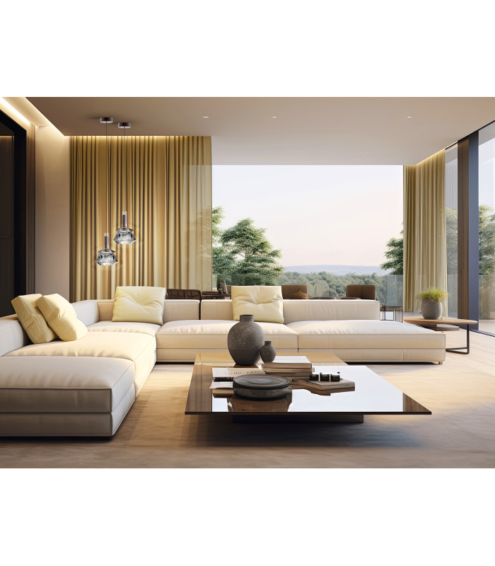 Scarlett Slim Pendant Ceiling Light Silver LED 3000K-3