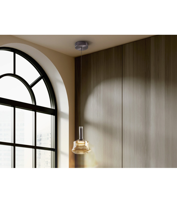 Scarlett Slim Pendant Ceiling Light Amber LED 3000K-1