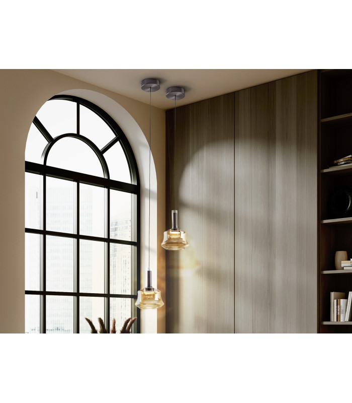 Scarlett Slim Pendant Ceiling Light Amber LED 3000K-2