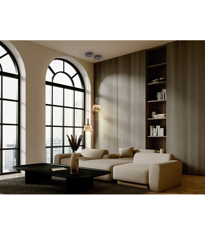 Scarlett Slim Pendant Ceiling Light Amber LED 3000K-3
