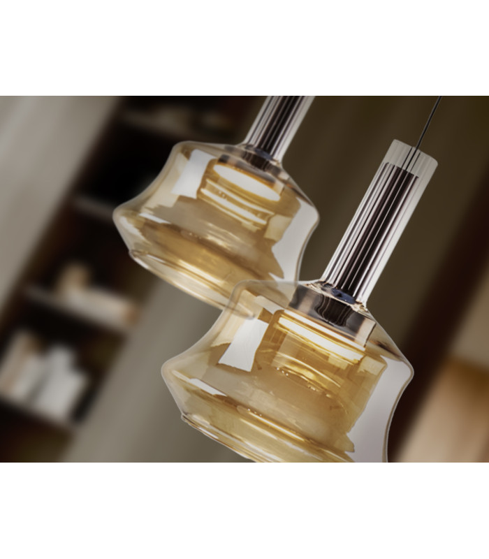 Scarlett Slim Pendant Ceiling Light Amber LED 3000K-4