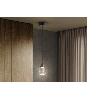 Corina Slim Pendant Ceiling Light Black Copper LED 3000K-1