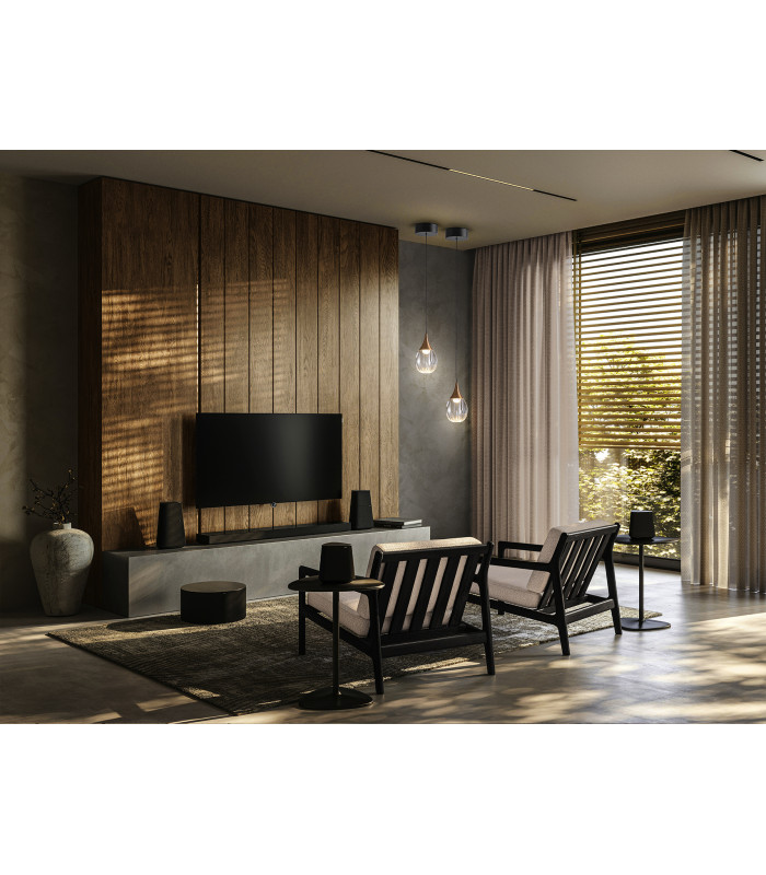 Corina Slim Pendant Ceiling Light Black Copper LED 3000K-2