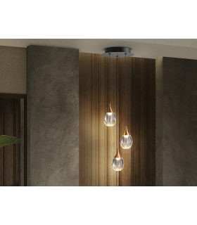 Corina Cluster Pendant Ceiling 3 Light Black Copper LED 3000K-1