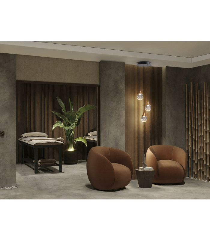 Corina Cluster Pendant Ceiling 3 Light Black Copper LED 3000K-2