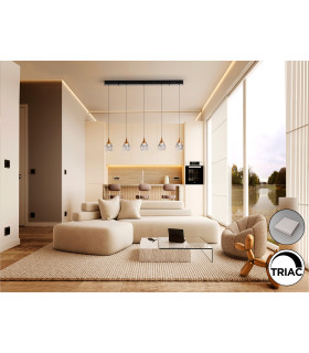 Corina Bar Pendant Ceiling 5 Light Black Copper LED 3000K-2