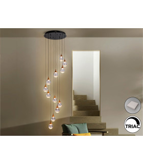 Corina Cluster Pendant Ceiling 12 Light Black Copper LED 3000K-1