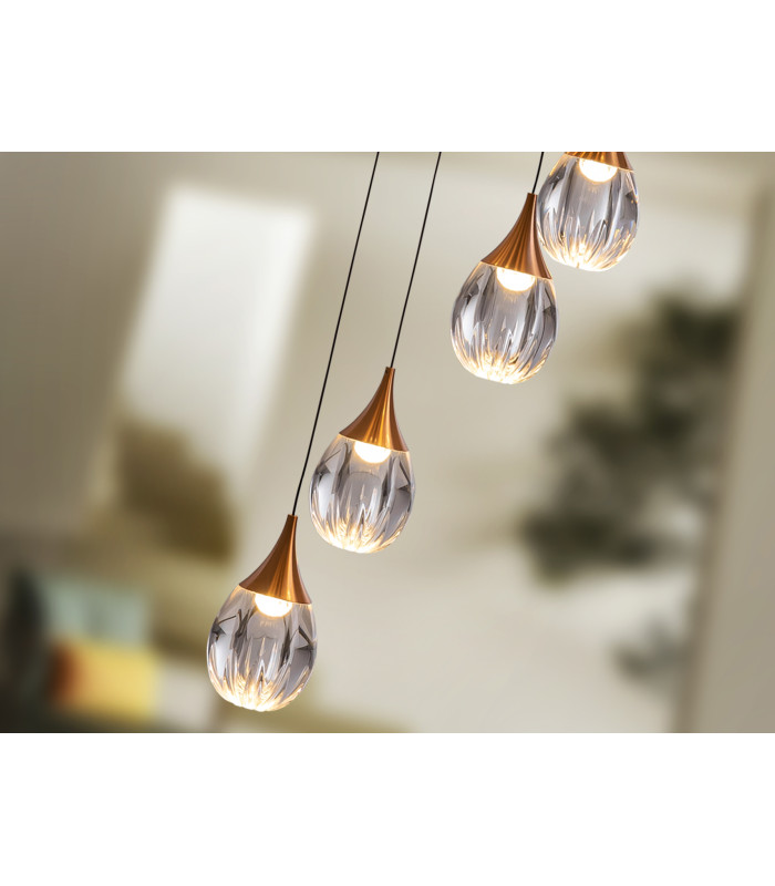 Corina Cluster Pendant Ceiling 12 Light Black Copper LED 3000K-3