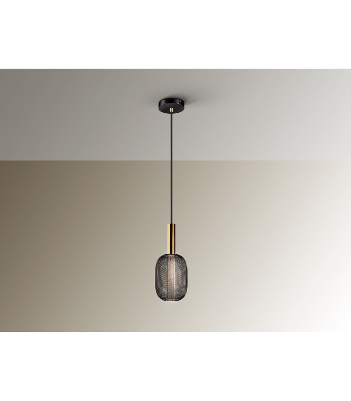 Micrón Slim Pendant Ceiling Light Gold Black LED 3000K-4