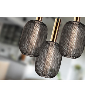 Micrón Cluster Pendant Ceiling 3 Light Gold Black LED 3000K-2