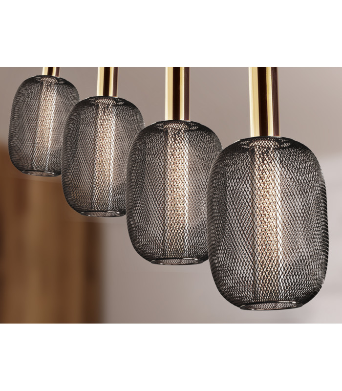 Micrón Bar Pendant Ceiling 4 Light Gold Black LED 3000K-2