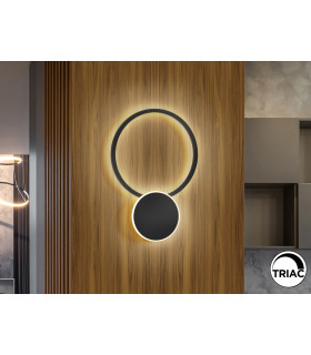 Omnio Integrated LED Wall Lamp Black 3000K-1