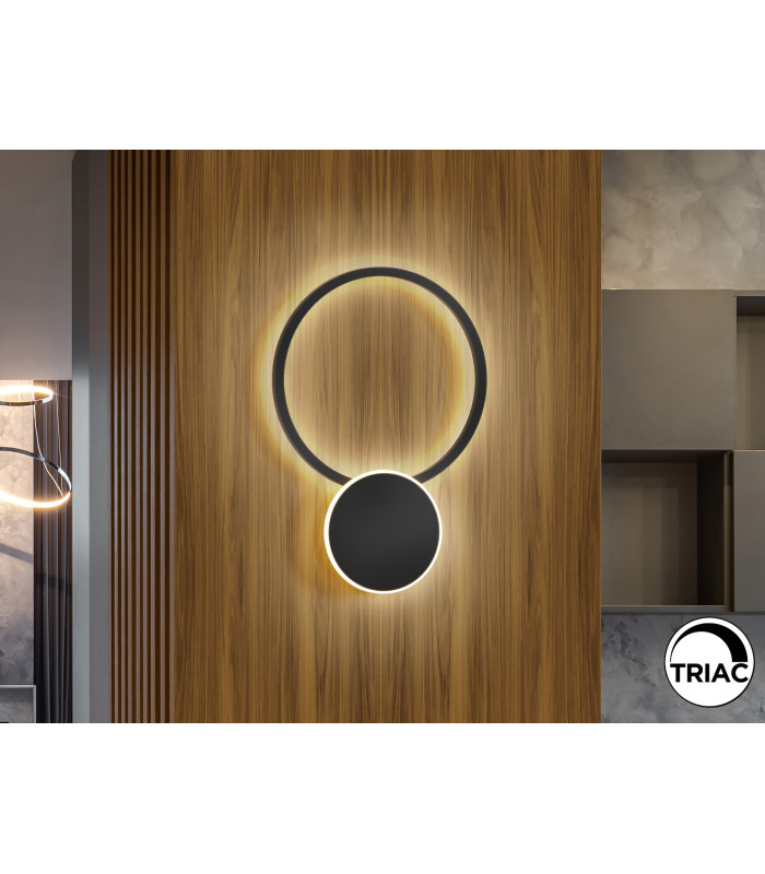 Omnio Integrated LED Wall Lamp Black 3000K-1