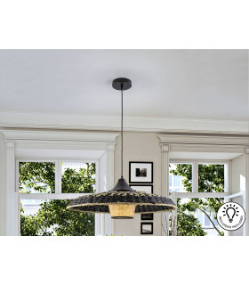 Fiji Dome Pendant Ceiling Light Black xE27 900lm-1