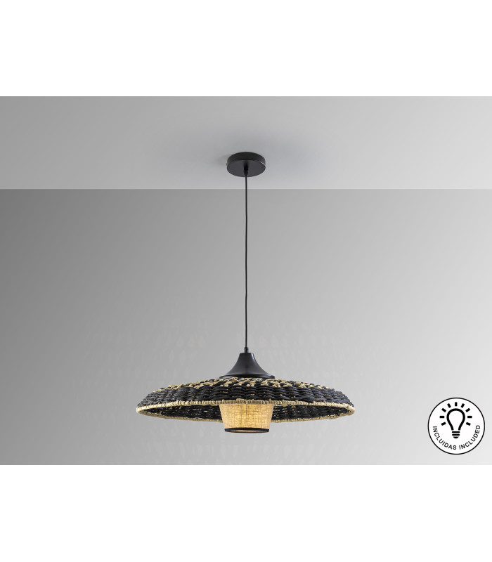 Fiji Dome Pendant Ceiling Light Black xE27 900lm-4