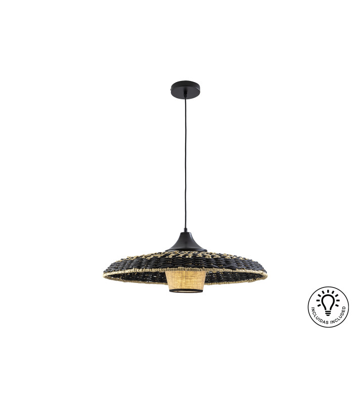Fiji Dome Pendant Ceiling Light Black xE27 900lm-7