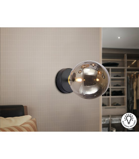 Dark Globe Wall Lights Black 1xG9 400lm-1