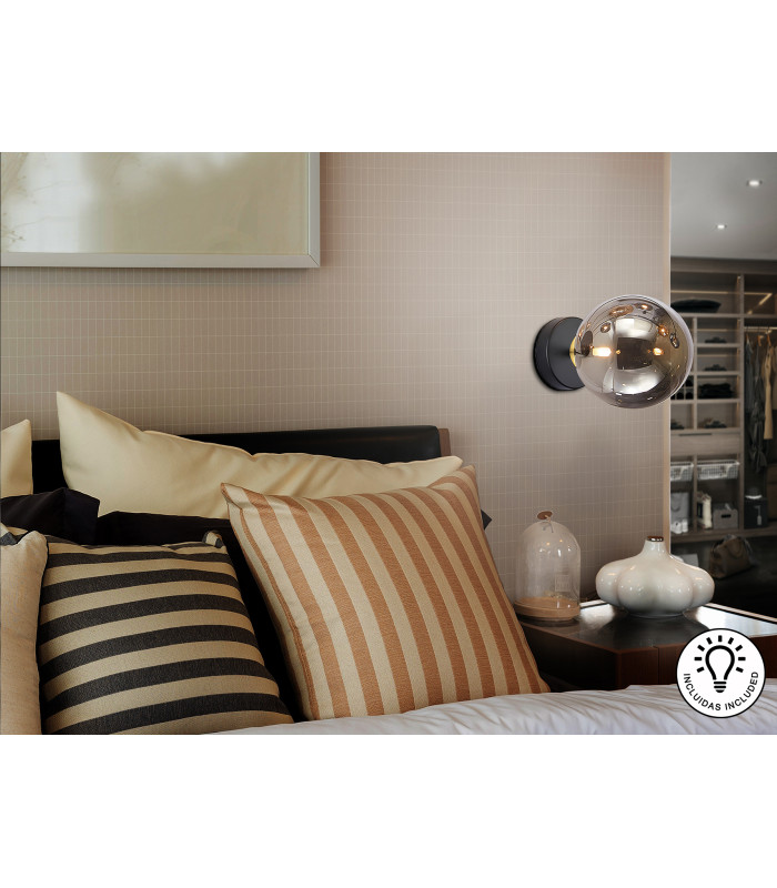 Dark Globe Wall Lights Black 1xG9 400lm-2