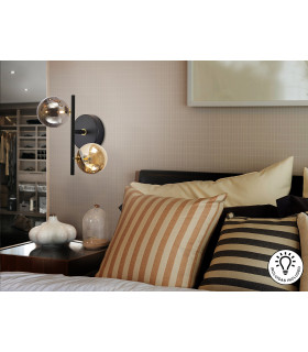 Dark Globe Wall Lights Black 2xG9 400lm-2