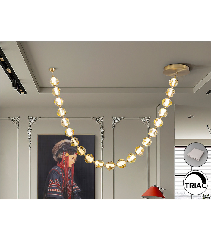 Zaria II 21 Light Pendant Ceiling Light Bronze Amber LED 3000K Dimmable-1