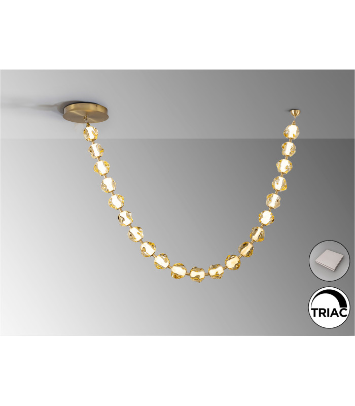Zaria II 21 Light Pendant Ceiling Light Bronze Amber LED 3000K Dimmable-4
